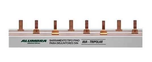 Imagem do produto BARRAM TRIFASICO  80A 54 POLOS PENTE 220/440V DIN