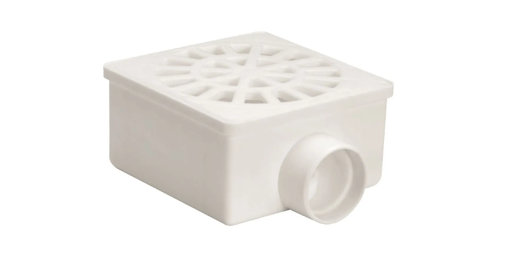 Imagem do produto Ralo Sifonado Grelha e Porta Grelha Quadrado Branco 100x52x40mm Amanco