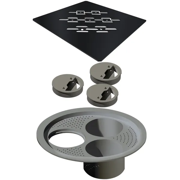 Imagem do produto Ralo Quadrado Inox 304 Grande Preto Fosco Novii